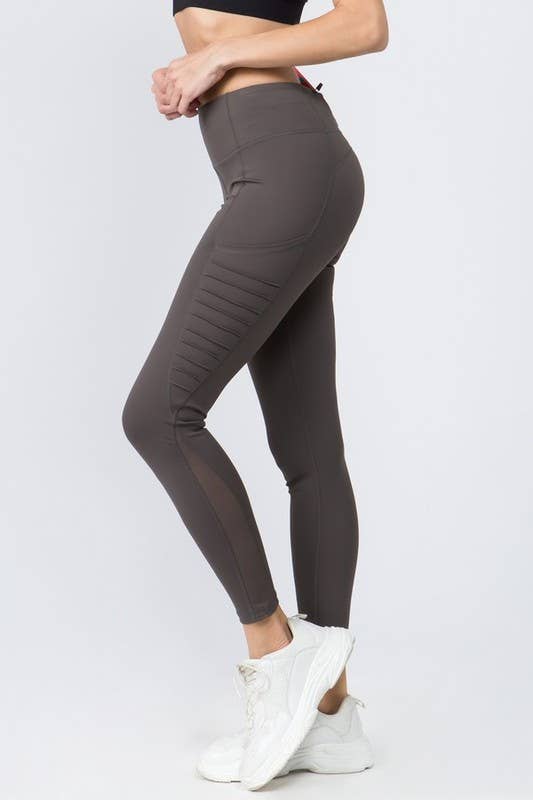 Mesh Leggings with Moto Pockets