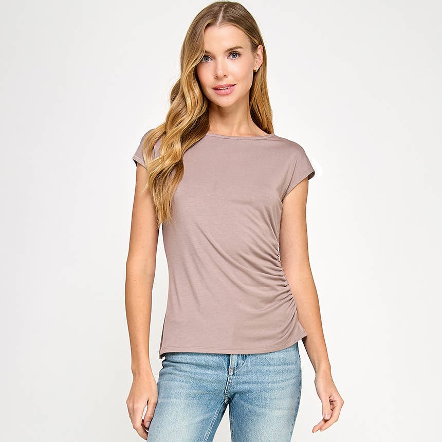 One Side Ruched Tank