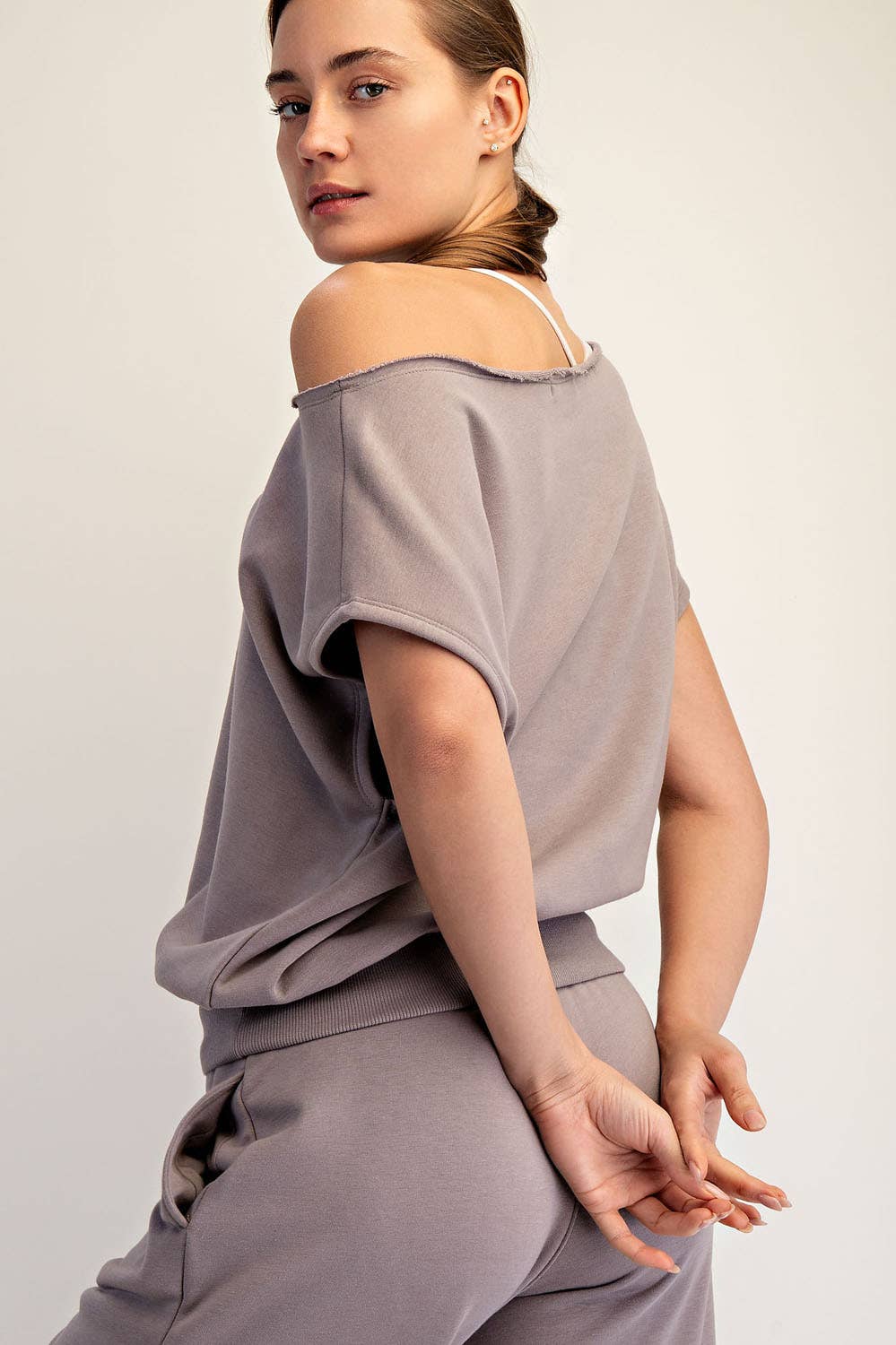 French Terry Off the Shoulder Top