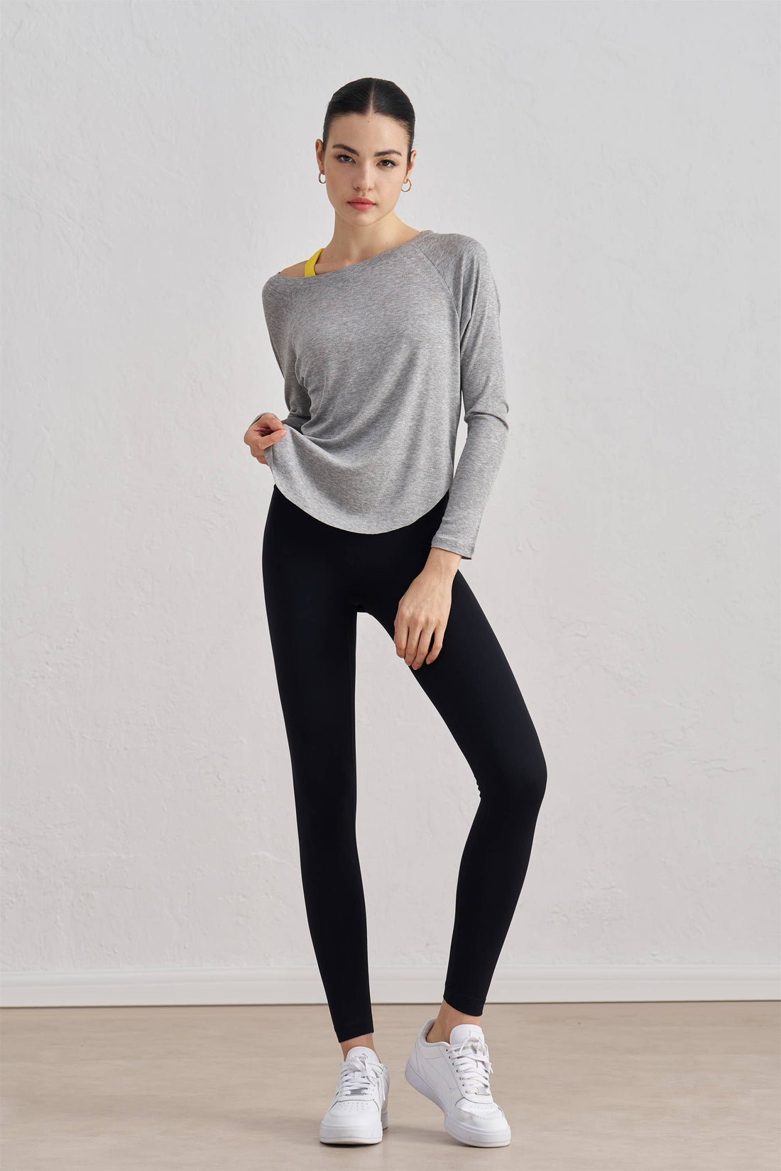 Ianna Boat Neck Relaxed Fit Long Sleeve