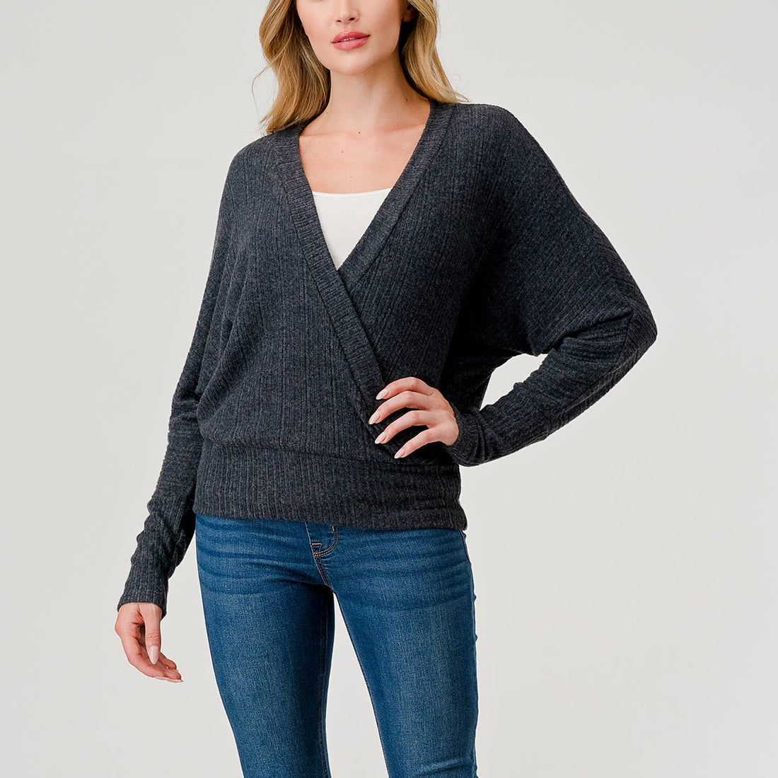 Crossover Dolman Style Sleeve Top
