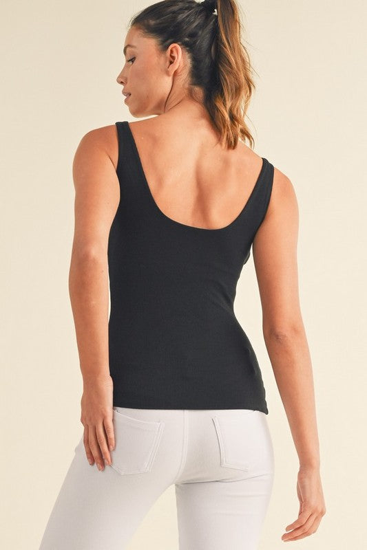 Precision Rib Tank with Built-in Bra