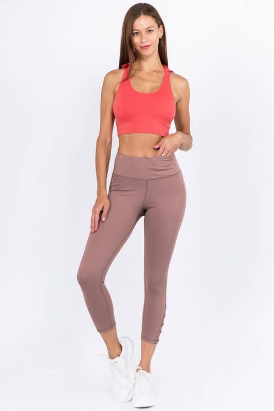 Active Crisscross Mesh Ankle Capri Legging