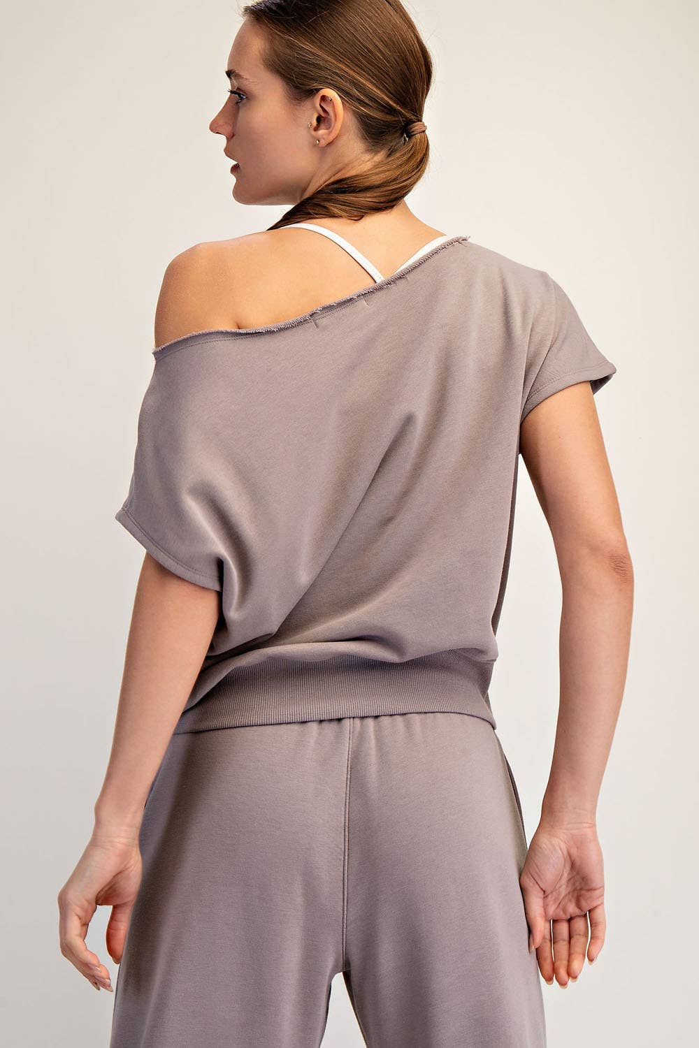 French Terry Off the Shoulder Top