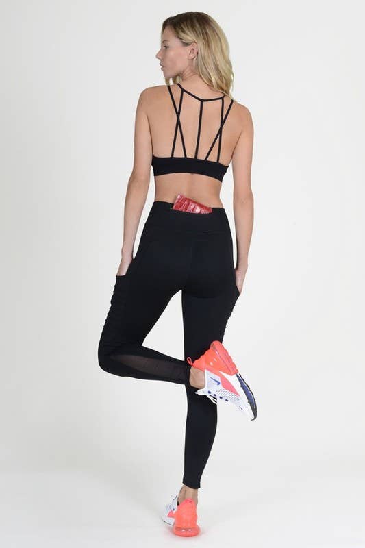 Mesh Leggings with Moto Pockets