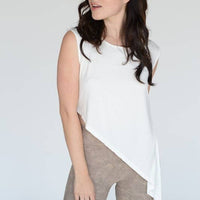 Asymmetrical Hem Knit Athleisure Top