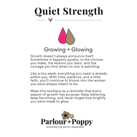 Quiet Strength "Growing and Glowing" Bean Necklace in Silver and Gold