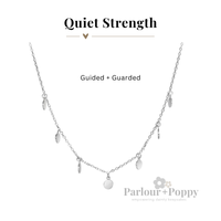 Quiet Strength Guarded and Guided Dainty Medallion Necklace in Silver and Gold