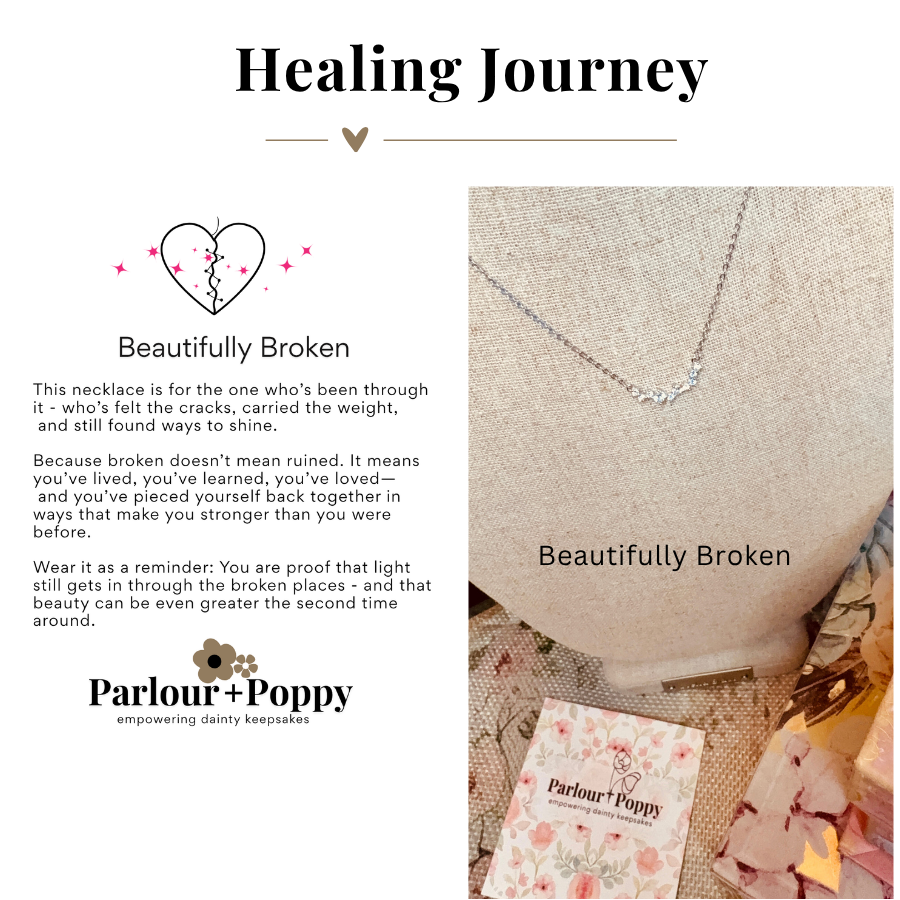 Healing Journey: Beautifully Broken Necklace CZ Sparkle Necklace