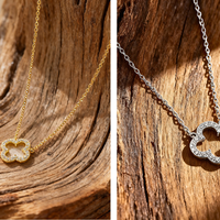 Manifesting Magic A Little Luck Clover Necklace in Silver and Gold
