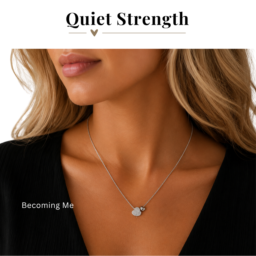 Healing Journey Becoming Me Two Hearts Necklace in Sterling Silver