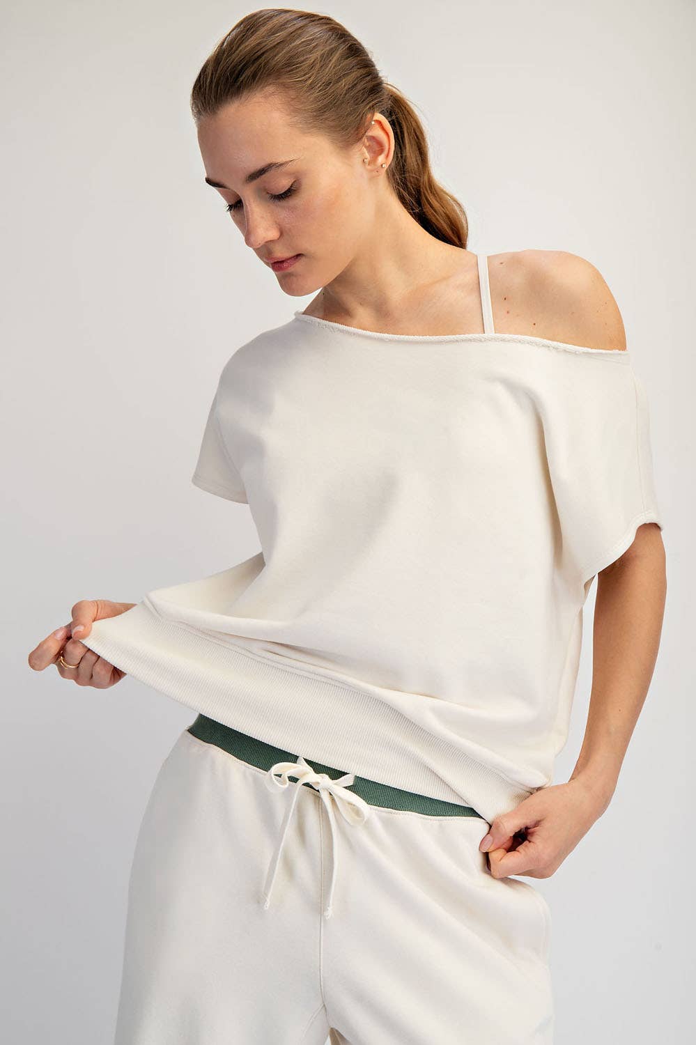 French Terry Off the Shoulder Top