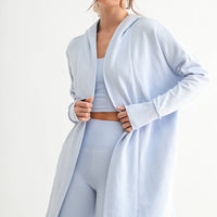 Open Front Longline Hoodie Cardigan