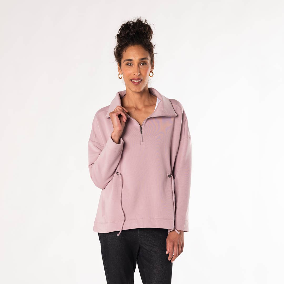 Bamboo Arden Half-Zip Sweatshirt - Soft Lavender