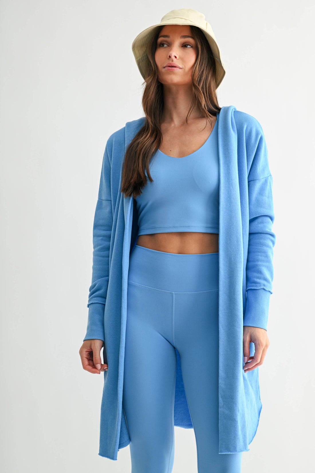 Open Front Longline Hoodie Cardigan