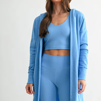 Open Front Longline Hoodie Cardigan