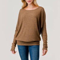 Round Neck Brushed Knit Longsleeve Dolman