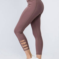 Lattice Ankle Cutout Activewear Leggings