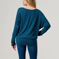 Round Neck Brushed Knit Longsleeve Dolman