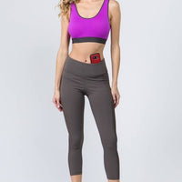 Mesh Side Workout Capri Wt/Pocket