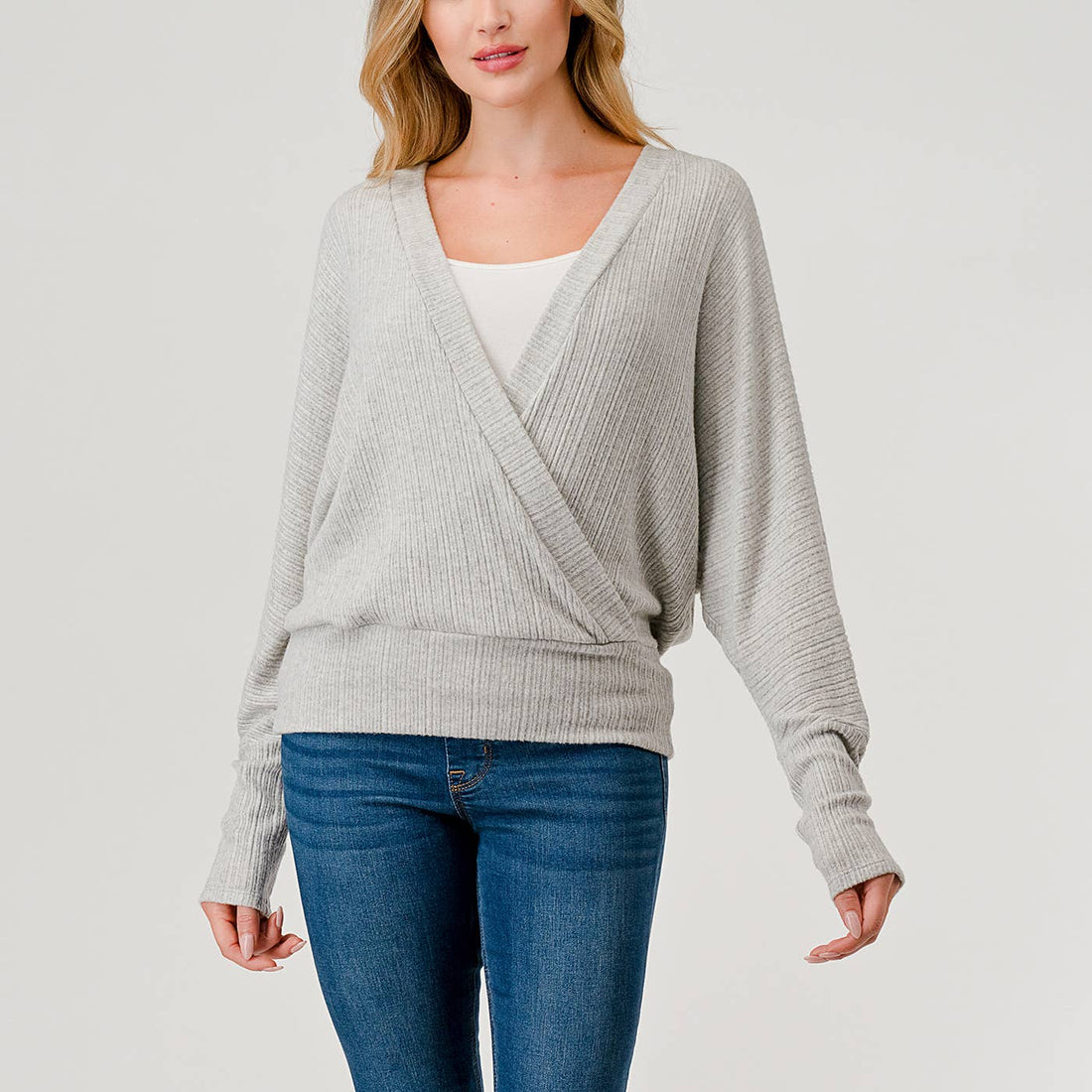 Crossover Dolman Style Sleeve Top