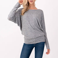 Round Neck Brushed Knit Longsleeve Dolman
