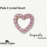 Pink Crystal Heart Charm