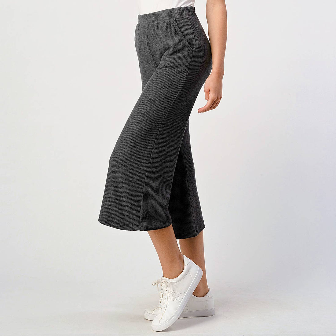 Brushed Rib Knit Lounge Capri