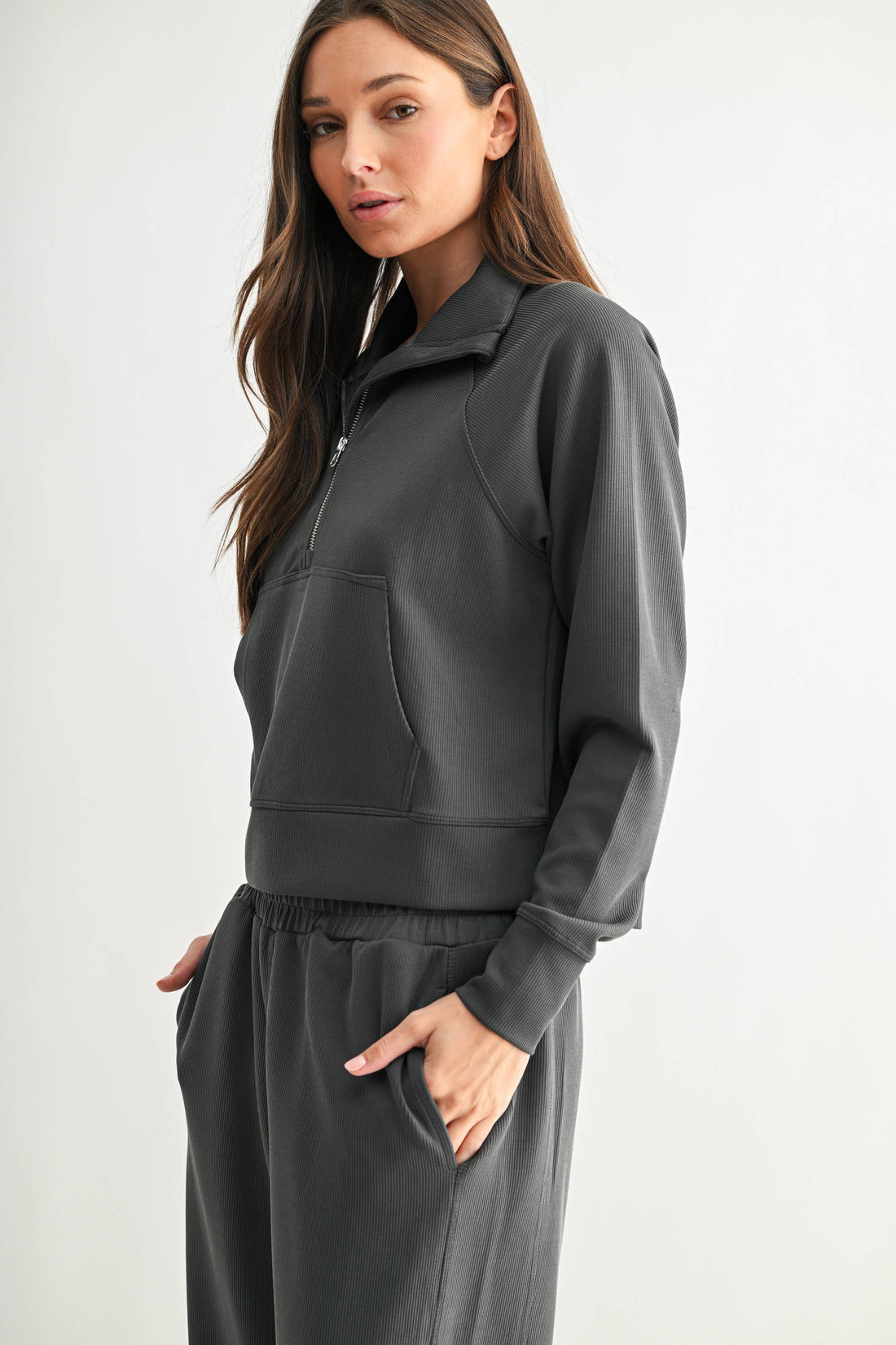Luxe 1/4 Zip Rib Sweater
