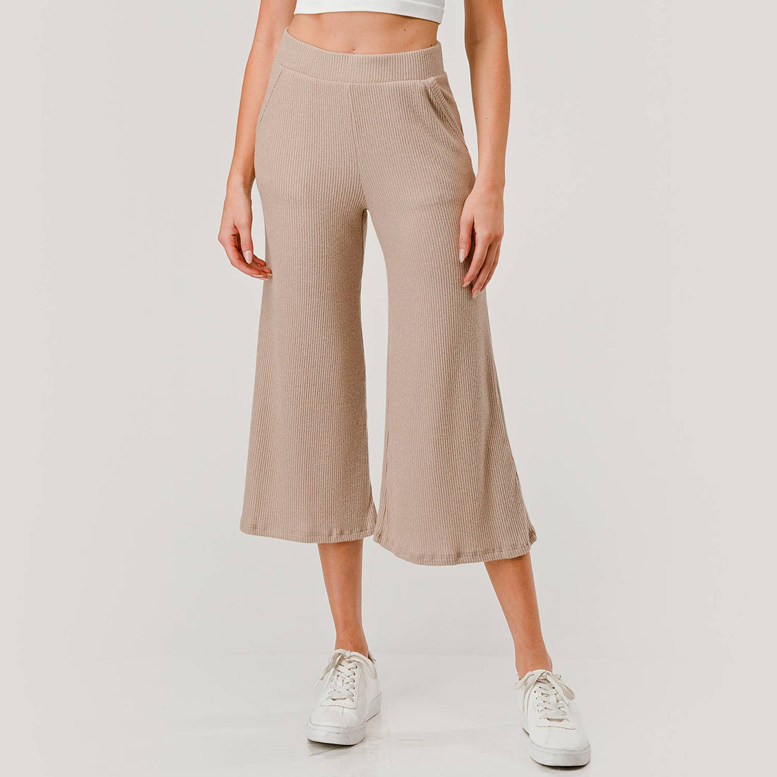 Brushed Rib Knit Lounge Capri