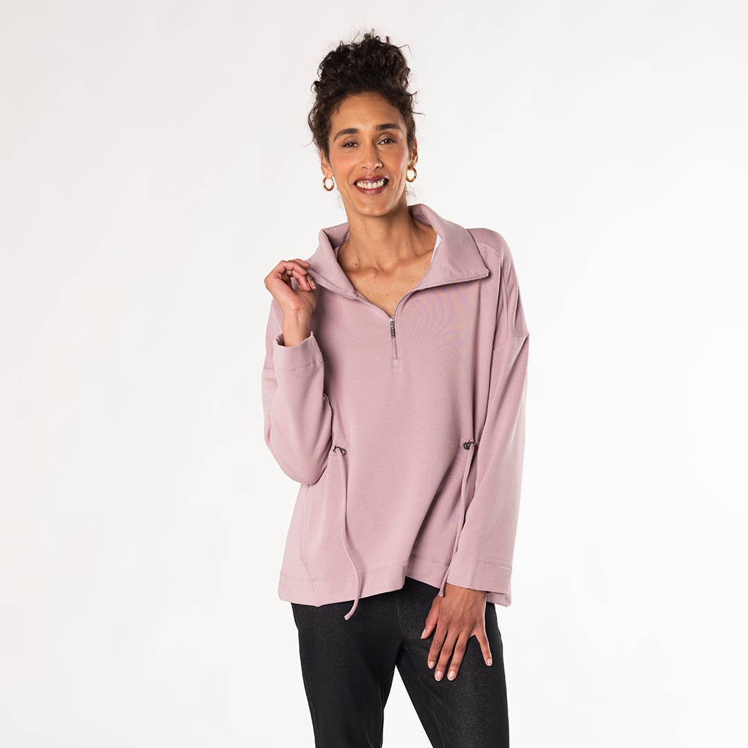 Bamboo Arden Half-Zip Sweatshirt - Soft Lavender