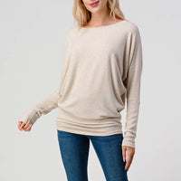 Round Neck Brushed Knit Longsleeve Dolman