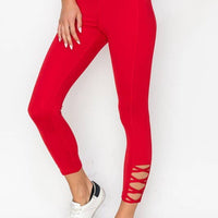 Lattice Ankle Cutout Activewear Leggings