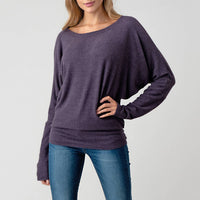 Round Neck Brushed Knit Longsleeve Dolman