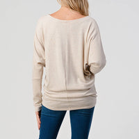 Round Neck Brushed Knit Longsleeve Dolman