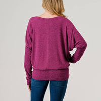 Round Neck Brushed Knit Longsleeve Dolman