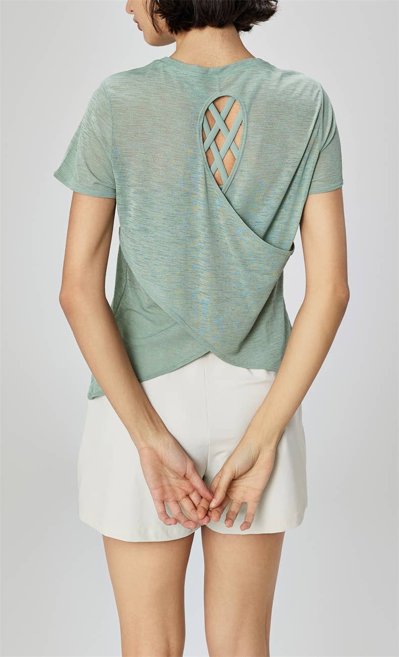 Gillian Open Back Cover Up Active T-Shirt