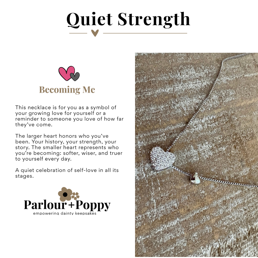 Healing Journey Becoming Me Two Hearts Necklace in Sterling Silver