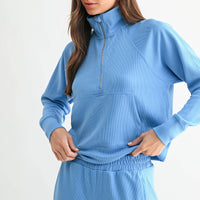 Luxe 1/4 Zip Rib Sweater