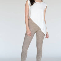 Asymmetrical Hem Knit Athleisure Top