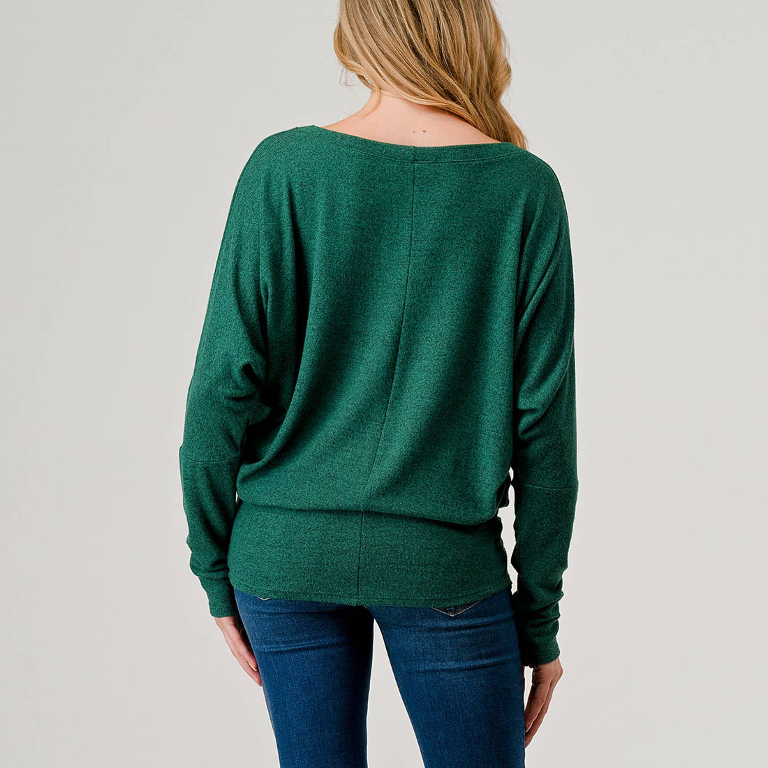 Round Neck Brushed Knit Longsleeve Dolman