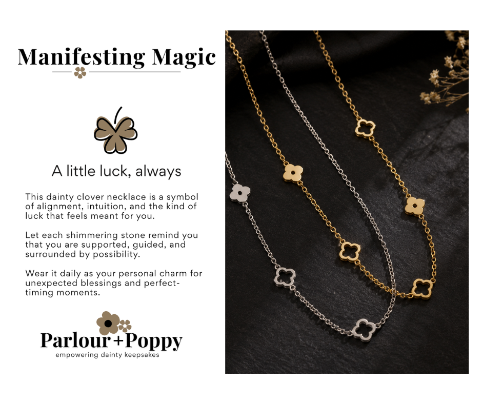 Manifesting Magic A Little Luck Clover Station Necklace