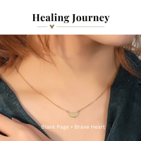 Blank Page + Brave Heart Dainty Bar Necklace