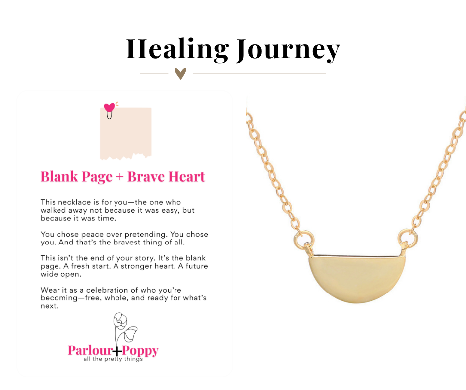 Blank Page + Brave Heart Dainty Bar Necklace