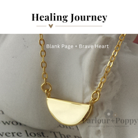 Blank Page + Brave Heart Dainty Bar Necklace