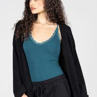 C'est Moi Bamboo Tank Lace Trim