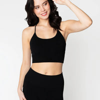 C'est Moi Bamboo Ribbed Cross Back Top