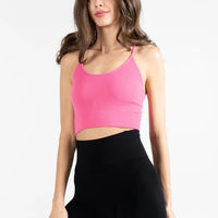 C'est Moi Bamboo Ribbed Cross Back Top