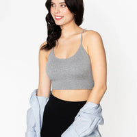 C'est Moi Bamboo Ribbed Cross Back Top