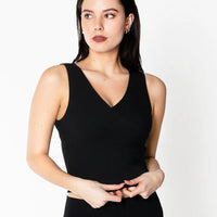 C'est Bamboo Ribbed S/Less Wrap Top